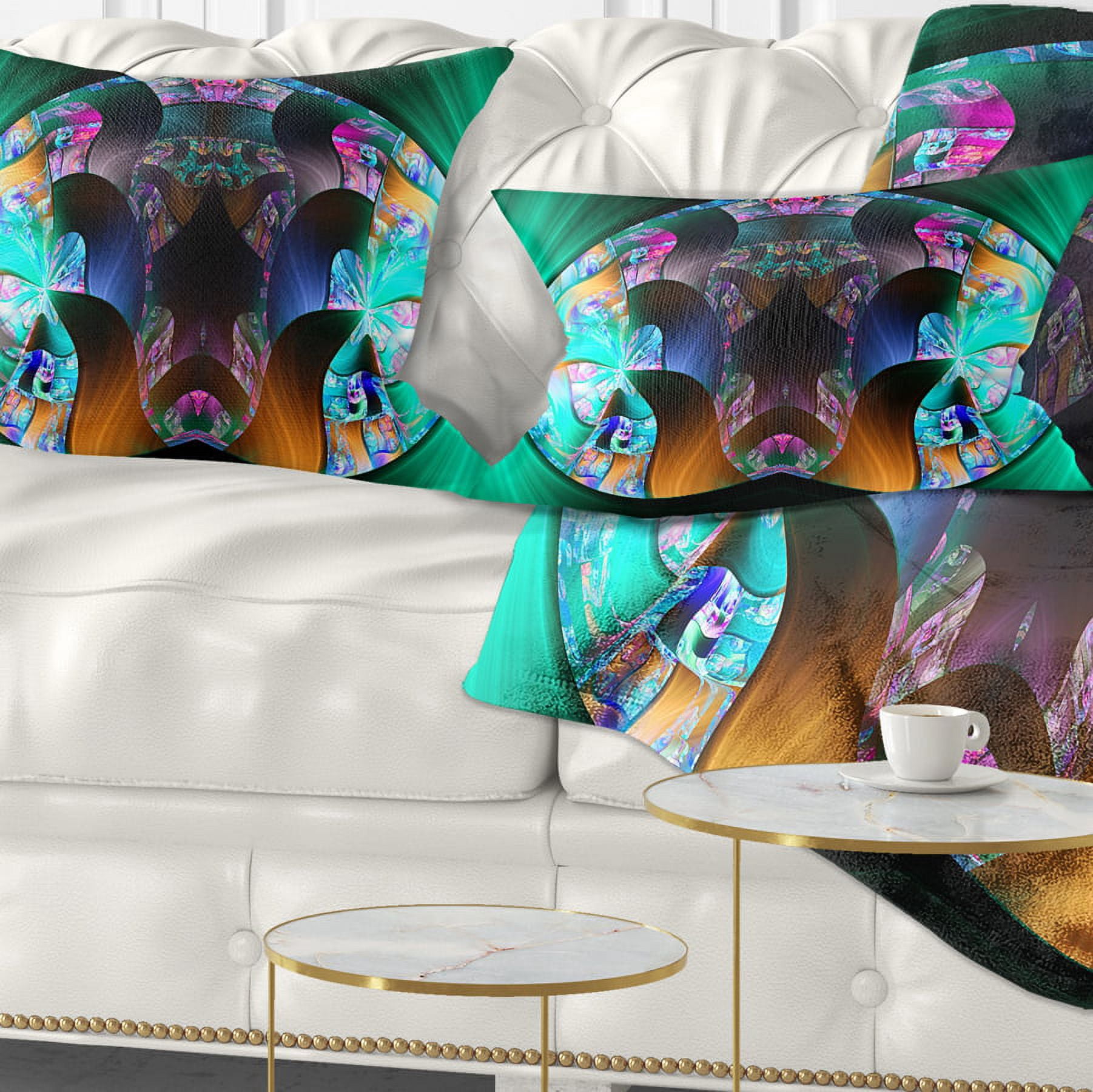 Designart Blue Capsule in Plasma - Abstract Throw Pillow - 12x20