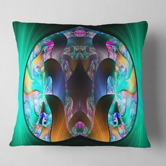 Designart Blue Capsule in Plasma - Abstract Throw Pillow - 16x16
