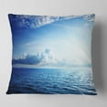 thumbnail image 1 of Designart Blue Caribbean Sea and Perfect Blue Sky - Seascape Throw Pillow - 18x18, 1 of 4