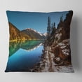 thumbnail image 1 of Designart Blue Clear Lake with Mountains - Landscape Printed Throw Pillow - 16x16, 1 of 4