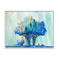 thumbnail image 1 of Designart 'Blue Coloured Tree Abstract Impression I' Modern Framed Canvas Wall Art Print, 1 of 5