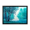 thumbnail image 1 of Designart 'Blue Coloured Tree Impression By Riverside' Lake House Framed Art Print, 1 of 4
