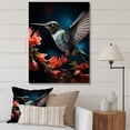 thumbnail image 1 of Designart "Blue Coral Hummingbird Portrait Vibrant" Animals Canvas Print, 1 of 5