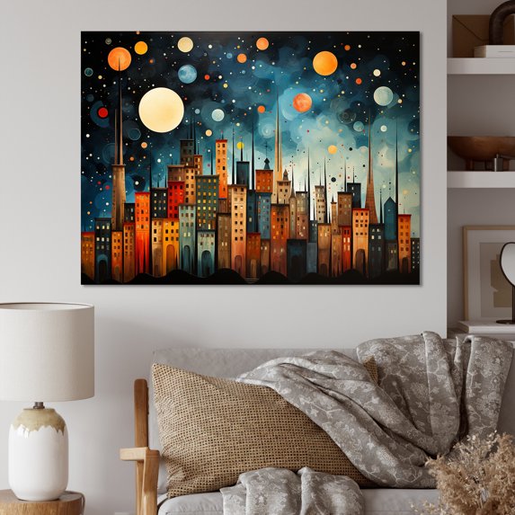 Designart "Blue Coral Mexico Art The Broken" Mexican Wall Art Living Room