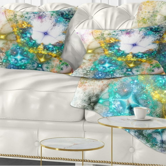 Designart Blue Cosmic Black Hole. - Abstract Throw Pillow - 12x20