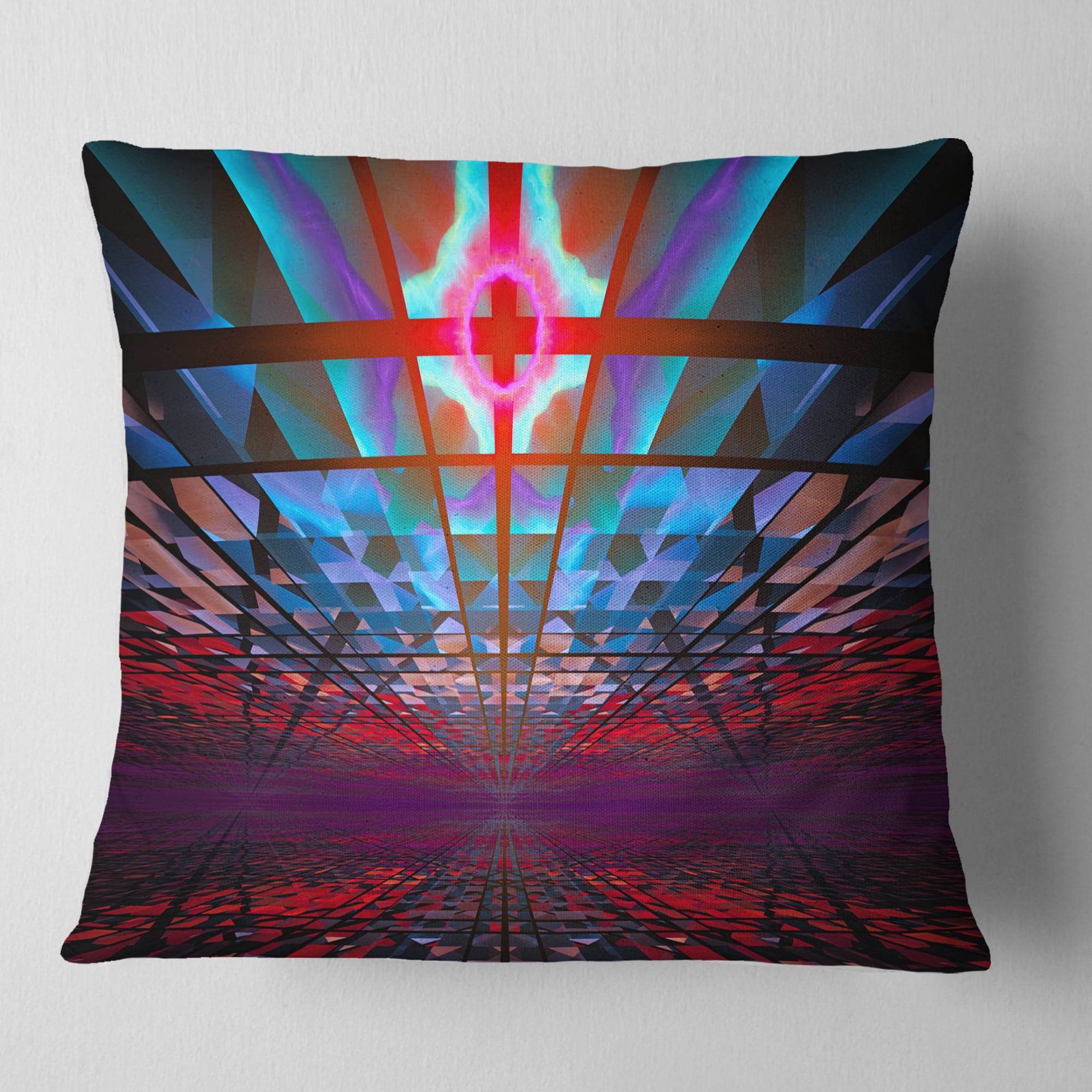 Designart Blue Cosmic Horizons Apocalypse - Abstract Throw Pillow - 16x16