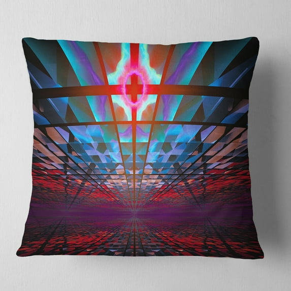 Designart Blue Cosmic Horizons Apocalypse - Abstract Throw Pillow - 16x16