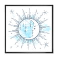 thumbnail image 1 of Designart 'Blue Crescent Moon With Stars and Moonstone Pendants' Bohemian & Eclectic Framed Canvas Wall Art Print, 1 of 5