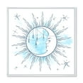 thumbnail image 1 of Designart 'Blue Crescent Moon With Stars and Moonstone Pendants' Bohemian & Eclectic Framed Canvas Wall Art Print, 1 of 5