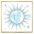 thumbnail image 1 of Designart 'Blue Crescent Moon With Stars and Moonstone Pendants' Bohemian & Eclectic Framed Canvas Wall Art Print, 1 of 5