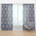 thumbnail image 1 of Designart 'Blue Damask Pattern' Bohemian & Eclectic Curtain Panel, 1 of 4