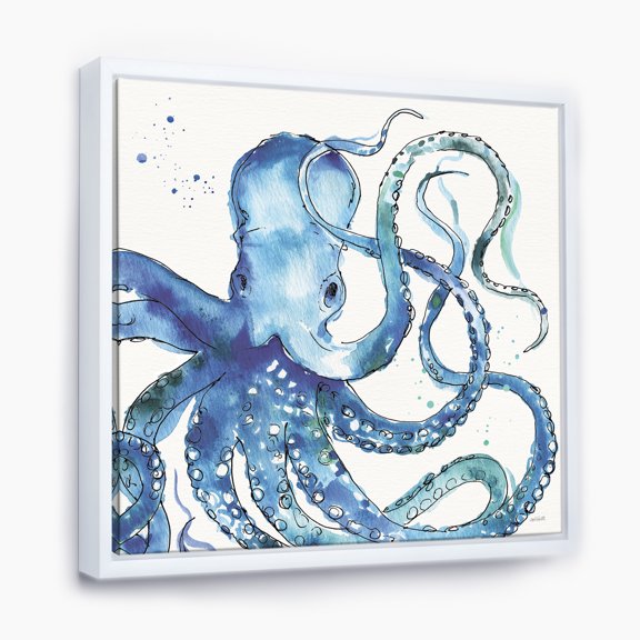 Designart ' Blue Deep Sea VIII ' Coastal Framed Canvas
