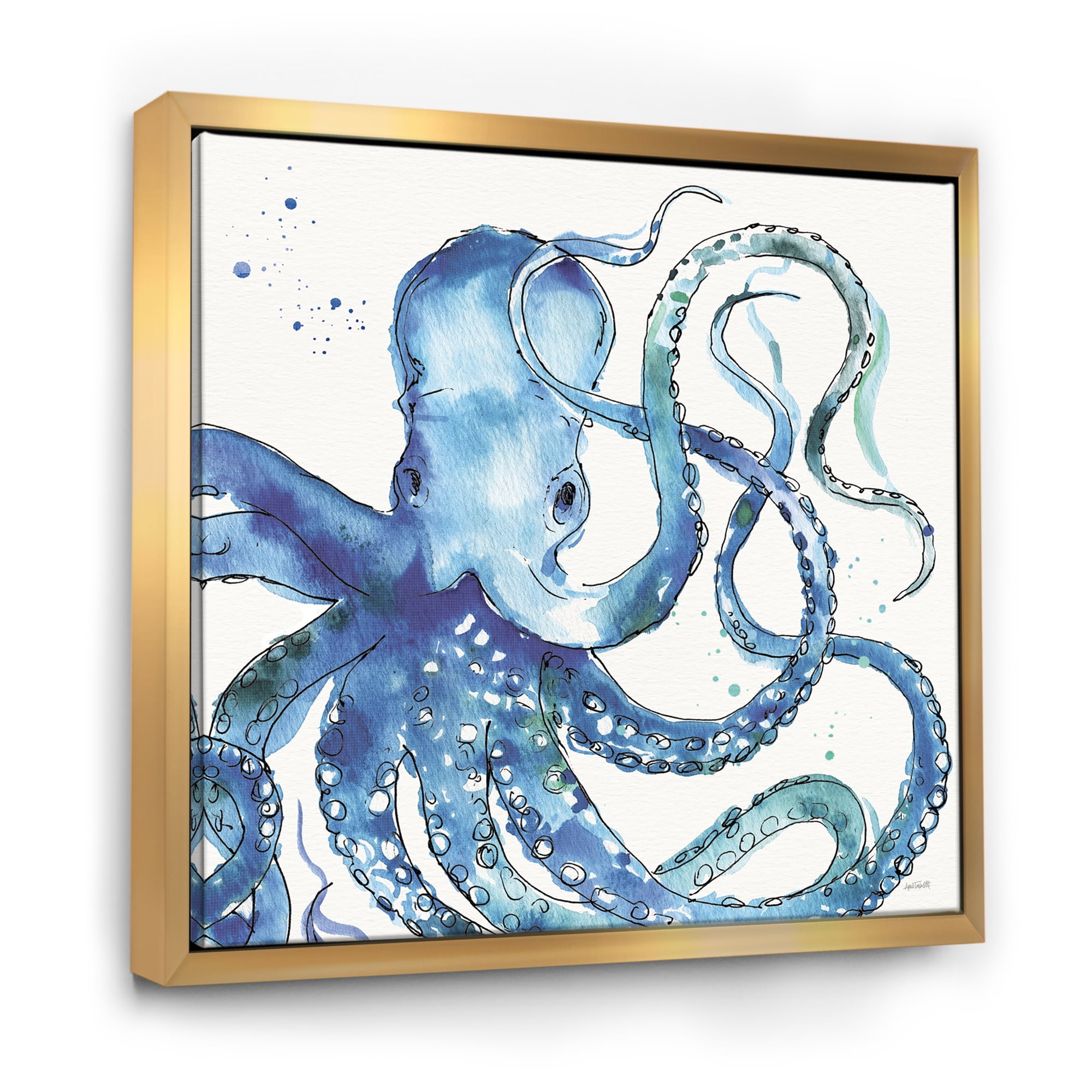 Designart ' Blue Deep Sea VIII ' Coastal Framed Canvas