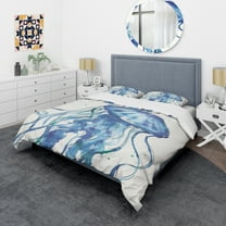 Designart 'Blue Deep Sea X' Coastal Duvet Cover Set