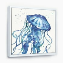 Designart ' Blue Deep Sea X ' Coastal Framed Canvas