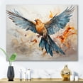 thumbnail image 1 of Designart "Blue Dove Winged Messenger Geometric I" Animals Canvas Art Print, 1 of 5