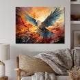 thumbnail image 1 of Designart "Blue Dove Winged Messenger Geometric II" Animals Metal Wall Decor, 1 of 5