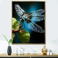 thumbnail image 1 of Designart "Blue Dragonfly Insects Flight" Animals Floater Framed Canvas Print, 1 of 7