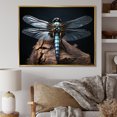 thumbnail image 1 of Designart "Blue Dragonfly Portrait I" Animals Floater Framed Wall Decor, 1 of 7