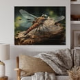 thumbnail image 1 of Designart "Blue Dragonfly Portrait II" Animals Print on Natural Pine Wood, 1 of 5