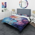 thumbnail image 1 of Designart "Blue Electric Reverie" Abstract Bedding Covert Set - Abstract Blue Modern Bed Set With 2 Shams, 1 of 5