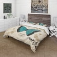 thumbnail image 1 of Designart 'Blue Farmhouse Butterfly' Farmhouse Duvet Cover Set, 1 of 4