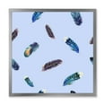thumbnail image 1 of Designart 'Blue Feathers Boho Ethnic ' Bohemian & Eclectic Framed Art Print, 1 of 4