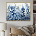thumbnail image 1 of Designart "Blue Ferns Cobalt Charm I" Floral Floater Framed Wall Decor, 1 of 7