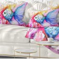 thumbnail image 1 of Designart Blue Fish on Red Background - Animal Throw Pillow - 12x20, 1 of 5