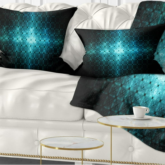Designart Blue Flash of Light on Radar - Abstract Throw Pillow - 12x20