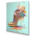 thumbnail image 1 of Designart Blue Floral Hight Heels I Canvas Wall Art, 1 of 5