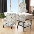 thumbnail image 1 of Designart "Blue Flower Ferns" Upholstered Bohemian & Eclectic Accent Chair and Boho Arm Chair - Multiple Color & Pattern, 1 of 7