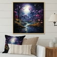 thumbnail image 1 of Designart "Blue Forest Mystical Pointillism" Landscapes Floater Framed Canvas Print, 1 of 7