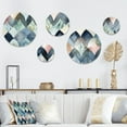 thumbnail image 1 of Designart "Blue Form Mapping III" Modern Geometric Metal Wall Art Set of 5 Piece, 1 of 5