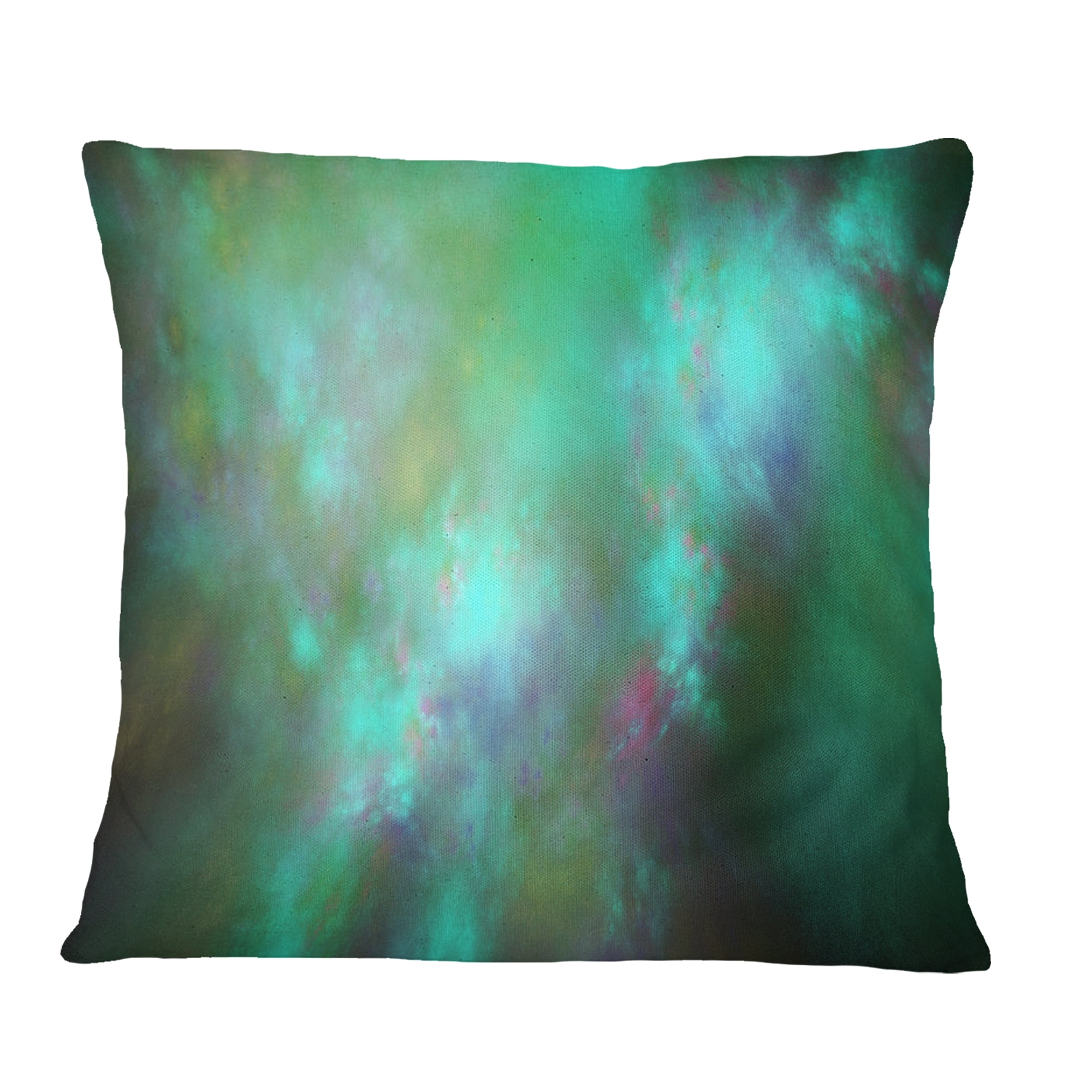 Designart Blue Fractal Sky with Blur Stars - Abstract Throw Pillow - 16x16