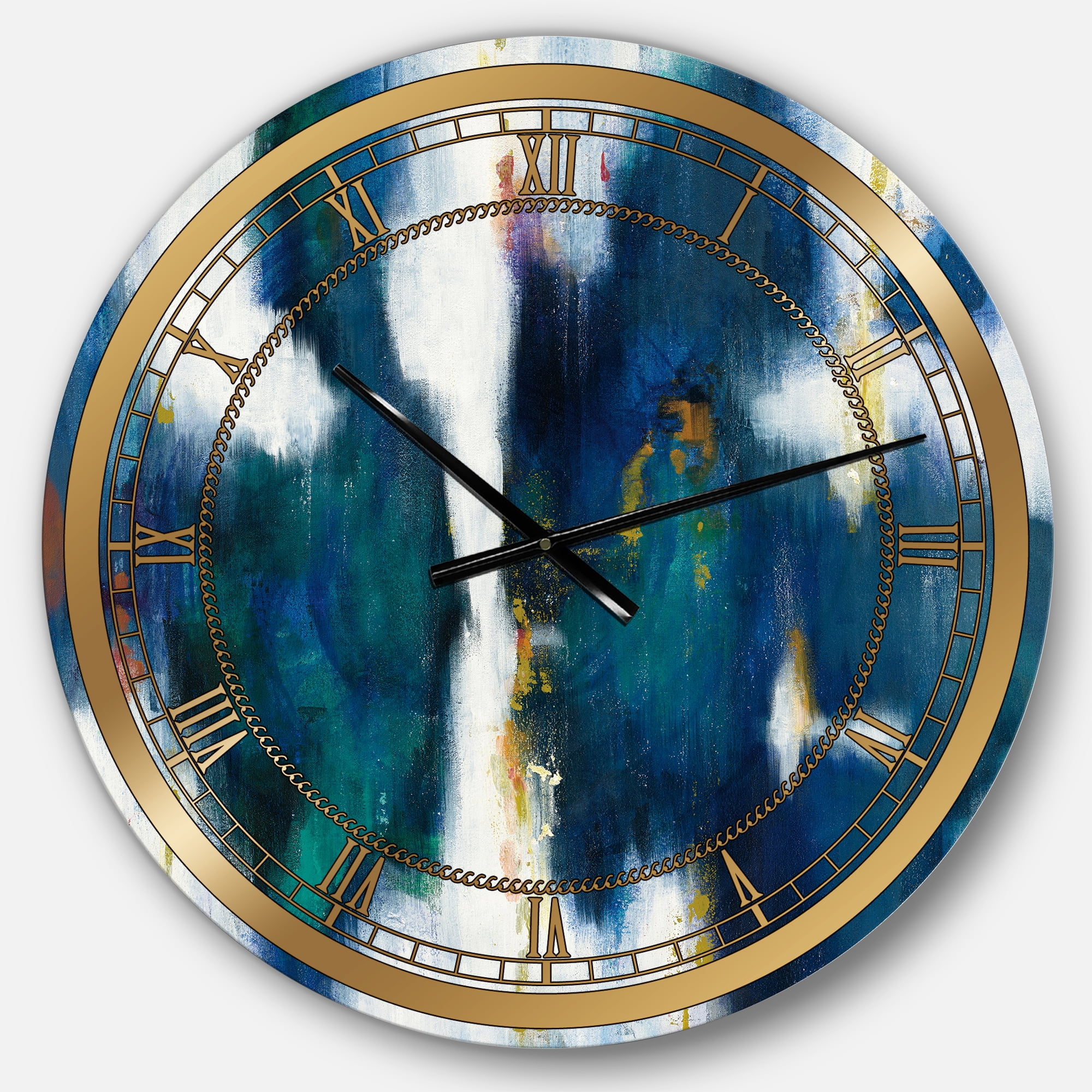 Designart 'Blue Glam Texture I' Glam wall clock