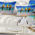 thumbnail image 1 of Designart Blue Gold Macaws at Beach - Seashore Photo Throw Pillow - 12x20, 1 of 5