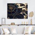 thumbnail image 1 of Designart "Blue Gold Peonies Celebration IX" Floral Peony Canvas Print, 1 of 5