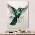 thumbnail image 1 of Designart "Blue Grey Hummingbird Enchanting Hum" Animals Canvas Wall Art, 1 of 5