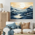 thumbnail image 1 of Designart "Blue Grey Line Art horizon" Abstract Line Canvas Wall Art, 1 of 5