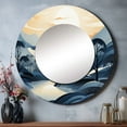 thumbnail image 1 of Designart "Blue Grey Line Art horizon" Abstract Line Navy Large Round Mirror - Round Bedroom Mirror Wall Decor - Modern Round Printed Mirror - 23" x 23", 1 of 6