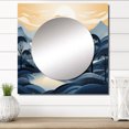 thumbnail image 1 of Designart "Blue Grey Line Art horizon" Abstract Line Square Mirror For Wall Decor - Large Navy Square Printed Wall Mirror Art - Square Transitional Mirror - Wall Mounted Square Large Mirror, 1 of 1