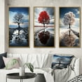 thumbnail image 1 of Designart "Blue Grey Tree Silent I" Landscape Trees Framed Wall Art Set Of 3 - Blue Trees Frame Gallery Wall Set For Home Decor, 1 of 7