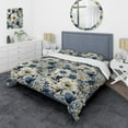 thumbnail image 1 of Designart "Blue Harmony Bouquet In Classic Style I" Floral Bedding Covert Set - Cottage Bed Set With 1 Sham, 1 of 5