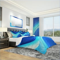 Designart 'Blue Hues Abstract' Modern & Contemporary Duvet Cover Set