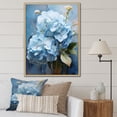 thumbnail image 1 of Designart "Blue Hydrangea Subtle Charm" Floral Floater Framed Wall Art Print, 1 of 7