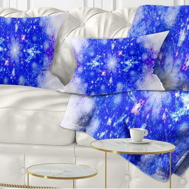 Designart Blue Illustration Pattern - Abstract Throw Pillow - 12x20