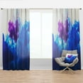 thumbnail image 1 of Designart 'Blue Ink Composition' Mid-Century Modern Curtain Panel, 1 of 4