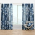 thumbnail image 1 of Designart 'Blue Jeans Collage' Modern & Contemporary Curtain Panel, 1 of 4