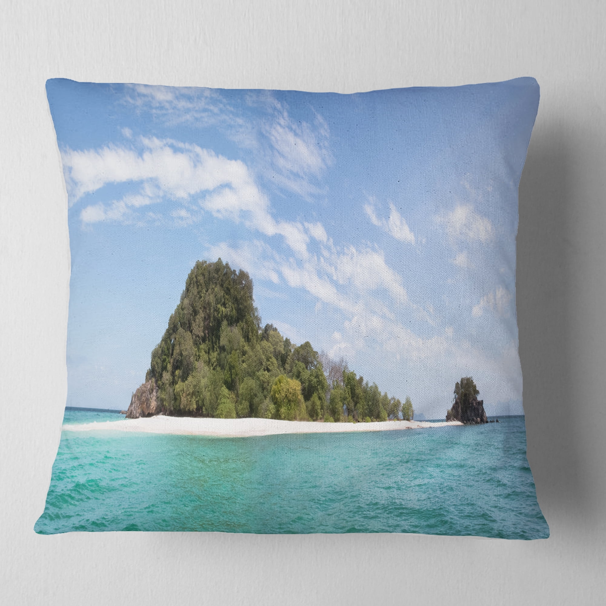 Designart Blue Koh Khai Island Panorama - Seascape Throw Pillow - 18x18
